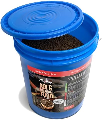 Blue Ridge Koi Fish Food 25lb - Cool Water Wheat 3/16", Fall and Winter Floating Pond Pellets, Ponds Fish Food