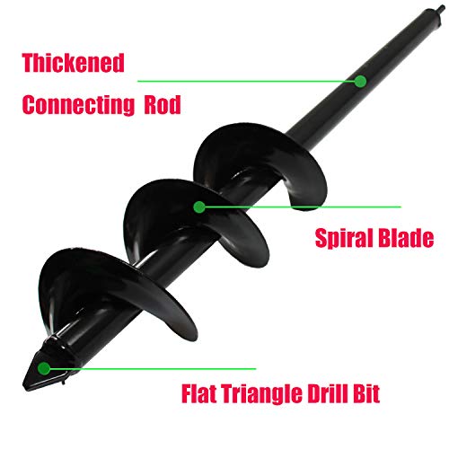 Auger Drill bit for Planting 4"X25" Garden Auger Spiral Drill Bit for Bulb & Bedding Plant for 3/8” Hex Drive Drill