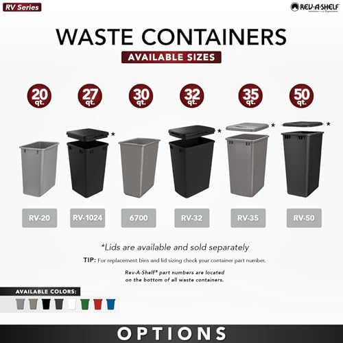 Rev-A-Shelf 20 qt. Polymer Replacement Waste Container (White)