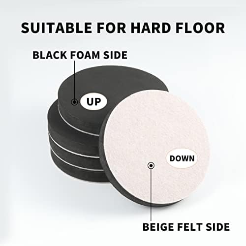 Yelanon Felt Furniture Sliders 20 Pcs 3.5" Round for Hardwood & Tile