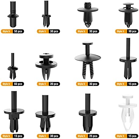 GOOACC 146PCS Nylon Bumper Shield Retainer & Double End Xmas Tree Retainers Clips Universal Auto Body Shield Retainer Fastener Clip Assortment- Bonus Fastener Remover