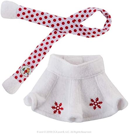 The Elf on the Shelf: A Christmas Tradition Girl Scout Elf (Brown Eyed) with Claus Couture Collection Snowflake Skirt & Scarf Outfit