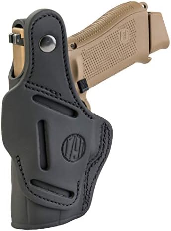 1791 Thumb-Break Gun Holster IWB/OWB, Fits Glock 19, 17, 22, 23, 26, 27 | Right-handed 4-Way leather gun holster also fits Taurus G2, Ruger SR9, Ruger SR9c and S&W M&P 9 M2.0, Glock 32 and 33