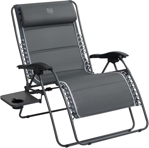 TIMBER RIDGE XXL Oversized Zero Gravity Chair, 33" Wide, 500 lb, Gray