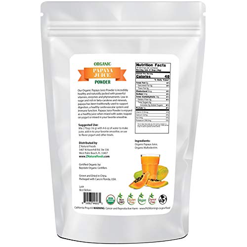 Z Natural Foods Organic Tart Cherry Juice Powder - Vegan, Kosher, 1 lb