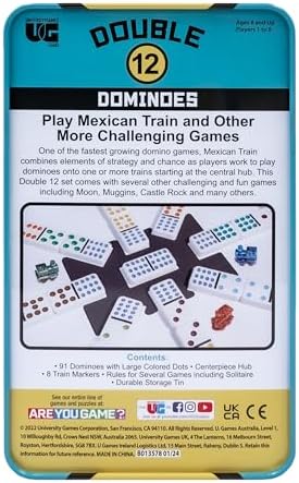 Front Porch Classics | Mexican Train Domino Set in Wooden Collector Box from Front Porch Classics for 2 to 8 Players Ages 8 and Up