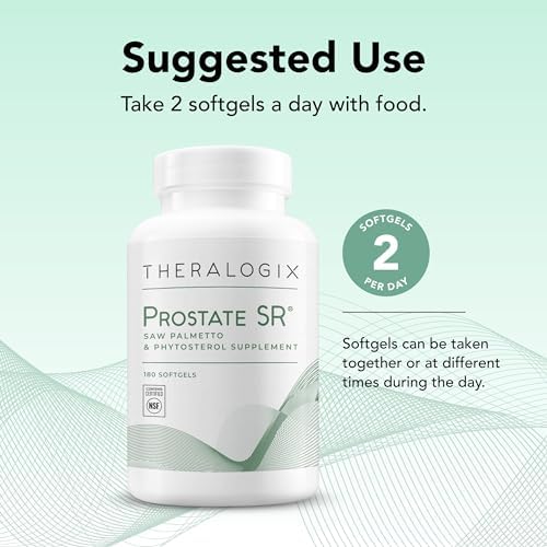 Theralogix Prostate SR Saw Palmetto & Beta-Sitosterol Supplement - Supports Healthy Urinary Tract Function in Men* - 90-Day Supply - NSF Certified