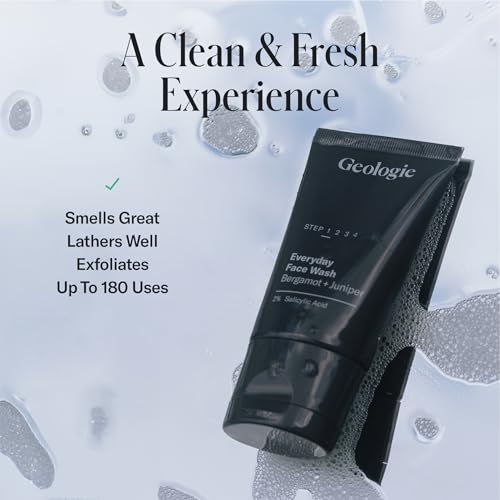 Geologie Daily Face Wash for Sensitive Skin | Fragrance-Free Facial Cleanser for Men & Women | Acne & Oil Control | Non-irritating