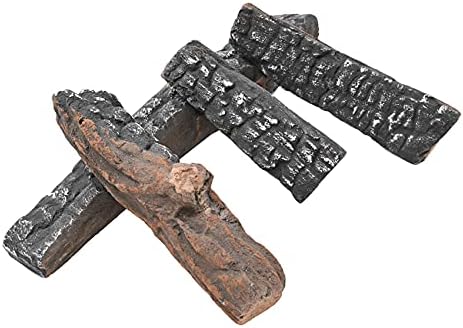 Skyflame Small Gas Fireplace Logs - 4 Pcs Ceramic Wood Logs