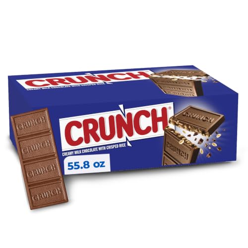 CRUNCH Full-Size Candy Bar, Creamy Milk Chocolate with Crunchy Crisped Rice, 36 Individually Wrapped Bars, 1.55 oz Each