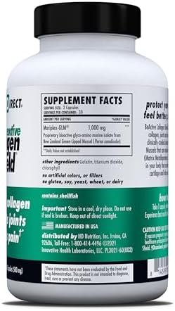 HEALTH DIRECT BeActive Collagen Shield, Green-Lipped Mussel, 60 Capsules | Bioactive Mariplex GLM formula from New Zealand supports collagen health, joints and muscle recovery.