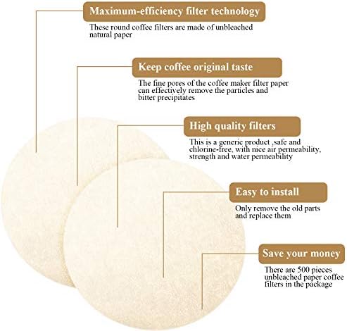 Outus 1000 Pieces Replacement Paper Filters Compatible with Aeropress Coffee Makers Round 2.5 Inch Paper Filters Disposable for Espresso Coffee