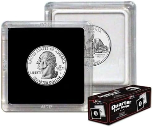 BCW 2x2 Coin Snap - 25 ct Penny Holder | Archival Safe Coin Protector | Crystal Clear Polystyrene Coin Display Case | Ideal for US Lincoln Penny | Coin Holders for Collectors