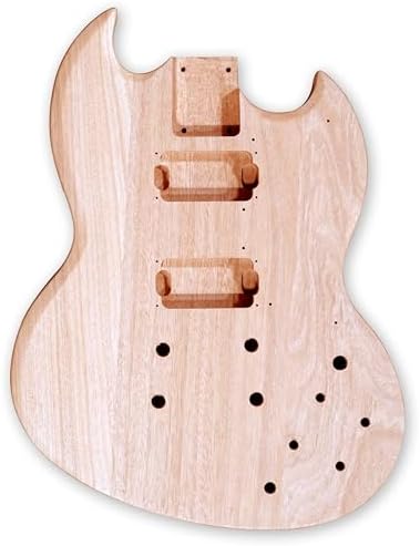 DIY Electric Guitar Kits Okoume wood Body curved top with mahogany veneer cover maple neck & composite ebony fingerboard