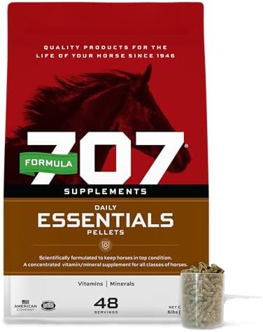 Daily Essentials Ration Balancer Supplement for Horses, 6 lb Bag – 48 Servings – Concentrated Complete Vitamin & Mineral Pellet