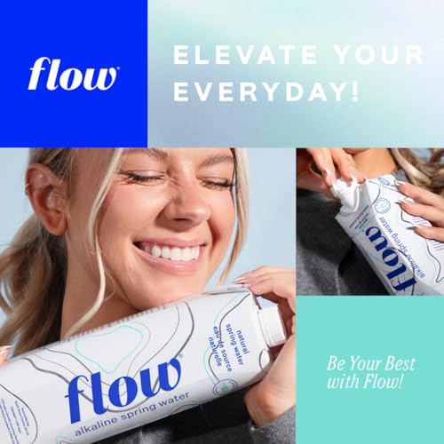 Flow Artesian Mineral Spring Water, 33.8 Fl Oz, 6 Pack | Naturally Alkaline Water, pH 8.1, Electrolytes, Minerals, Zero Calories, Eco-friendly pack, Non-GMO, BPA-Free