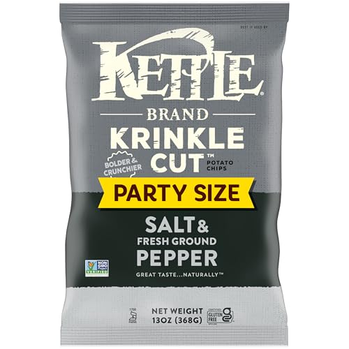 Kettle Brand Krinkle Cut Salt and Fresh Ground Pepper Potato Chips, 13 Oz