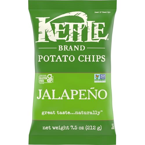 Kettle Brand Potato Chips, Jalapeno Kettle Chips, Party Size, 13 Oz