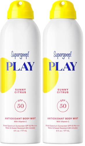 Supergoop! PLAY Antioxidant Body Mist Vitamin C -SPF 50 PA++++ Broad Spectrum Sunscreen - Body Spray - Great for Active Days