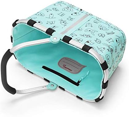 Reisenthel Carrybag XS Kids Shopping Basket 33.5 x 18 x 19.5 cm / 5 litres, Cats and Dogs Mint, 19.5 x 33.5 x 18 Centimeters, BAG