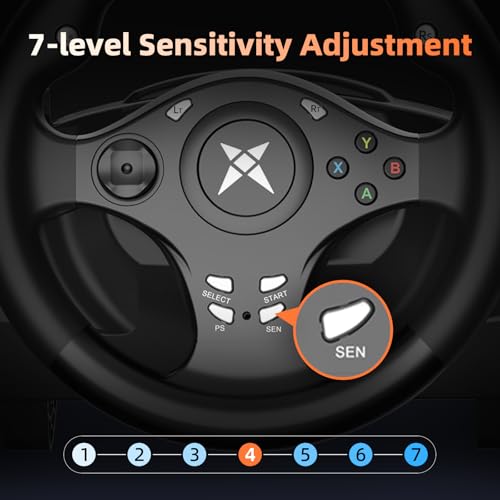 DOYO Gaming Steering Wheel with Pedals for PC, Xbox One, Xbox Series X|S