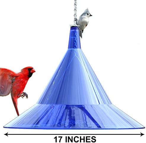 Squirrel Baffle - for Outside Bird House and Feeder Pole - Premium Large 17” Dome - by Arundale Made in USA (Crystal Clear)