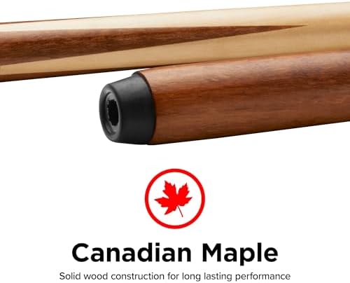 Viper 48-Inch 18-Ounce Commercial House 1 Piece Canadian Maple Billiard Pool Cue with 13mm Le Pro Leather Tip, Brown