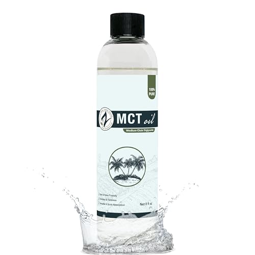 Pure MCT Oil, Carrier, Massage, Hydrating, Hair, Food, and Therapeutic Grade, 8 Oz