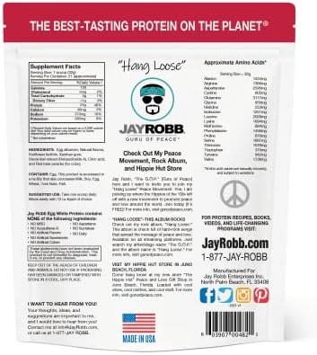 JAYROBB Vanilla Egg White Protein 24 oz, 1.5 Pound Bag