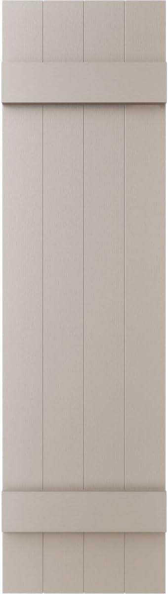 14"W x 59"H Lifetime Vinyl, Standard Four Board Joined, Board-n-Batten Shutters, w/Installation Shutter-Lok's & Matching Screws (Per Pair), Forest Green