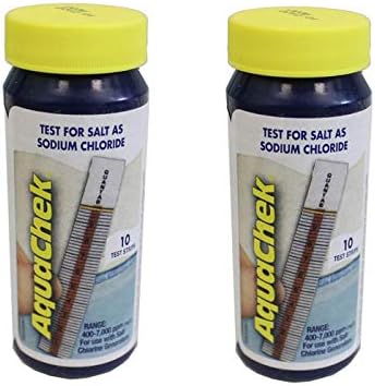 AquaChek Salt Test Strip Titrators for Pools - Salt Water Pool Test Strips for Sodium Chloride - Quick and Accurate Results - Professional Water Quality Testing Kit (10 Strips)