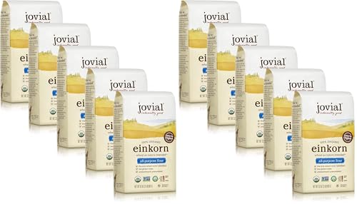 Jovial Organic Einkorn Unbleached All Purpose Flour - Bread Baking Flour for Sourdough, High Protein, Non-GMO, Organic Pizza & Pasta, European Italian, Glyphosate Free - 32 Oz
