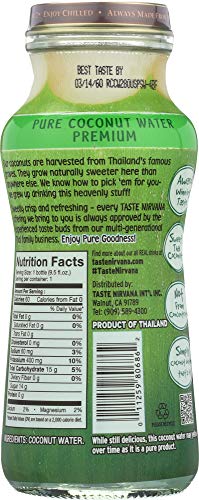 TASTE NIRVANA, Water, Coconut, Pack of 3, Size 9.5 FZ, (Gluten Free GMO Free)