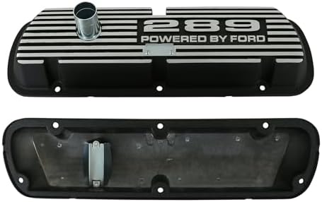 Aluminum Valve Covers with Official 289" "Powered by Ford Lettering in a Silver Powder Coated Finish, Compatible with 1964-1973 Ford Mustang