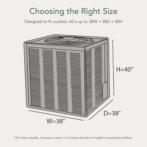 Covermates Classic Heavy-Duty Air Conditioner Cover - Durable All-Weather Protection for Outdoor Central AC Units - Water-Resistant 12-Gauge Vinyl Shell, 26W x 26D x 32H, Green