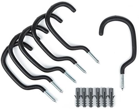 Presa Heavy Duty Bike Rack Hook Set, Black, 6-Pack