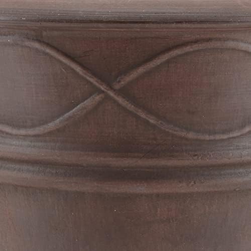 PSW Pot Collection Western Weave Planter Pot for Indoor and Outdoor Plants and Gardens, 14.5-inch, Taupe