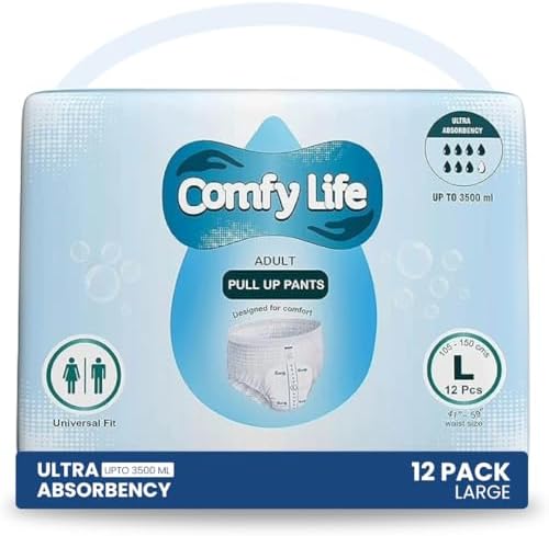 Comfy Life Premium Adult Diaper Incontinence Pull Up Pants – High Absorbency Adult Diapers for Women & Men - Adult Pull Up Nappy Pants for Comfort & Protection - Large Pack of 12 Pants