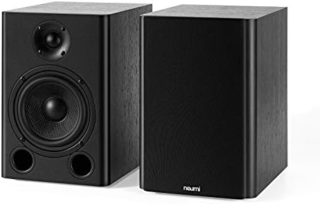 NEUMI BS5 Passive Bookshelf Speakers, 5-Inch Woofer, Dark Wood, 1 Pair