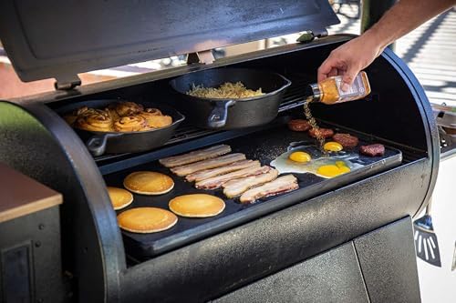 Bene Casa Reversible Cast-Iron Griddle | 20"x9"x1.5" Double Burner Pan | Flat & Ridged Surfaces for Versatile Cooking | Ideal for Stovetop, Oven