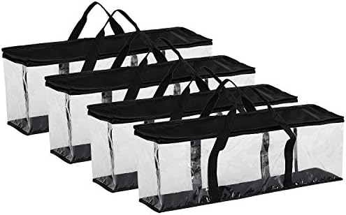 Fasmov Set of 4 DVD Storage Bags Hold up to 160 DVDs (40 Each Bag), Water Resistant DVD Holder Case with Handles
