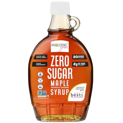 Wholesome Yum Zero Sugar Maple Syrup, Monk Fruit Allulose Keto Maple Syrup