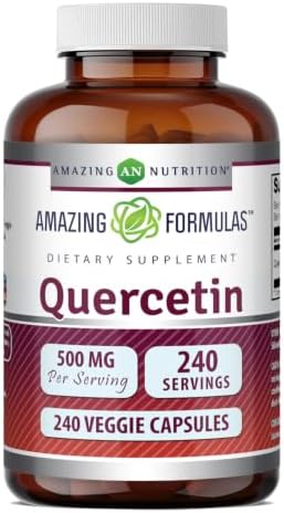 Amazing Formulas Quercetin 500mg 120 Veggie Capsules Supplement - Non-GMO - Gluten Free - Supports Overall Health & Well Being