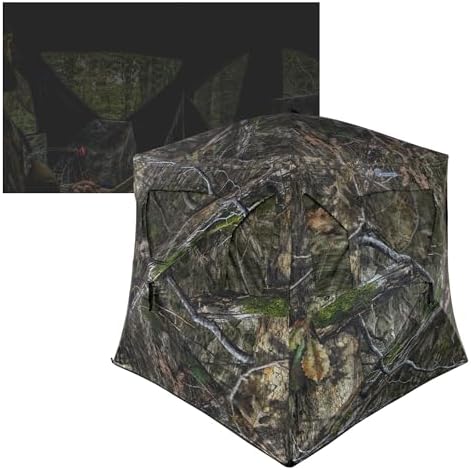 Ameristep Brickhouse Hunting Blind | 3-Person Ground Blind in Mossy Oak Break-Up Country, One Size