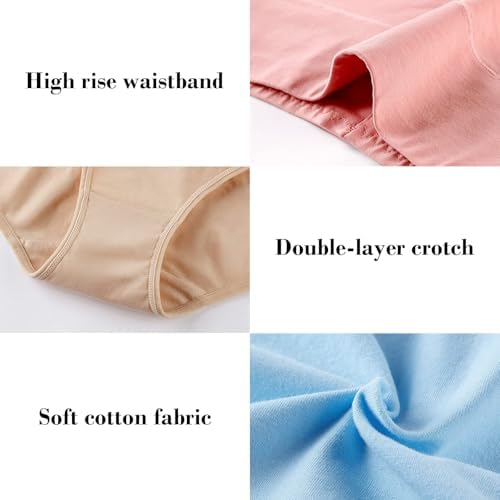 Womens Tummy Control Underwear Cotton High Waisted Full Briefs
