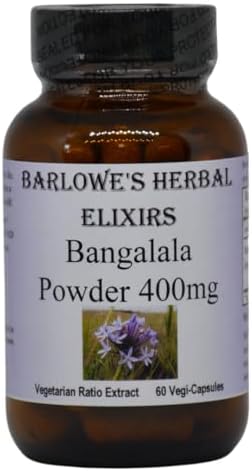 Barlowe's Herbal Elixirs Bangalala (Eriosema Kraussianum) | Powder Capsules | 400mg Per Capsule | South African Male Vitality Herb | 60 Vegan
