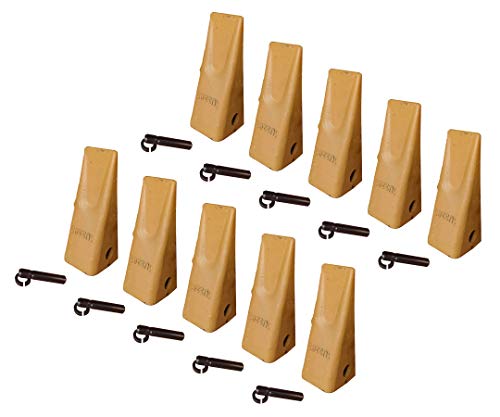 Caterpillar Style Backhoe Bucket Teeth with Pins & Retainers - 1U-3202 (10)