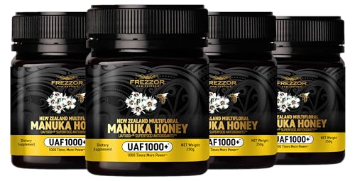 FREZZOR Premium New Zealand Raw Multifloral Manuka Honey with UAF1000+ Super Antioxidant, 230% More Bioactive, Best Support for Everyday Wellness