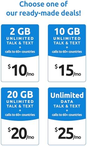 Tello Mobile - US Prepaid SIM Card (3 in 1) | Bring Your Own Phone Kit | Phone Plans Starting at $5/mo up to $25/mo | Nation-Wide 4G LTE/5G Coverage