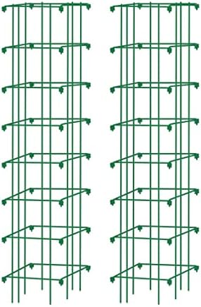 Gardener’s Supply Company Extra Tall Heavy-Guage Square Tomato Cages | Easy Fold Plant Supports & Vegetable Garden Stakes | 14.25" x 14.25" x 65"
